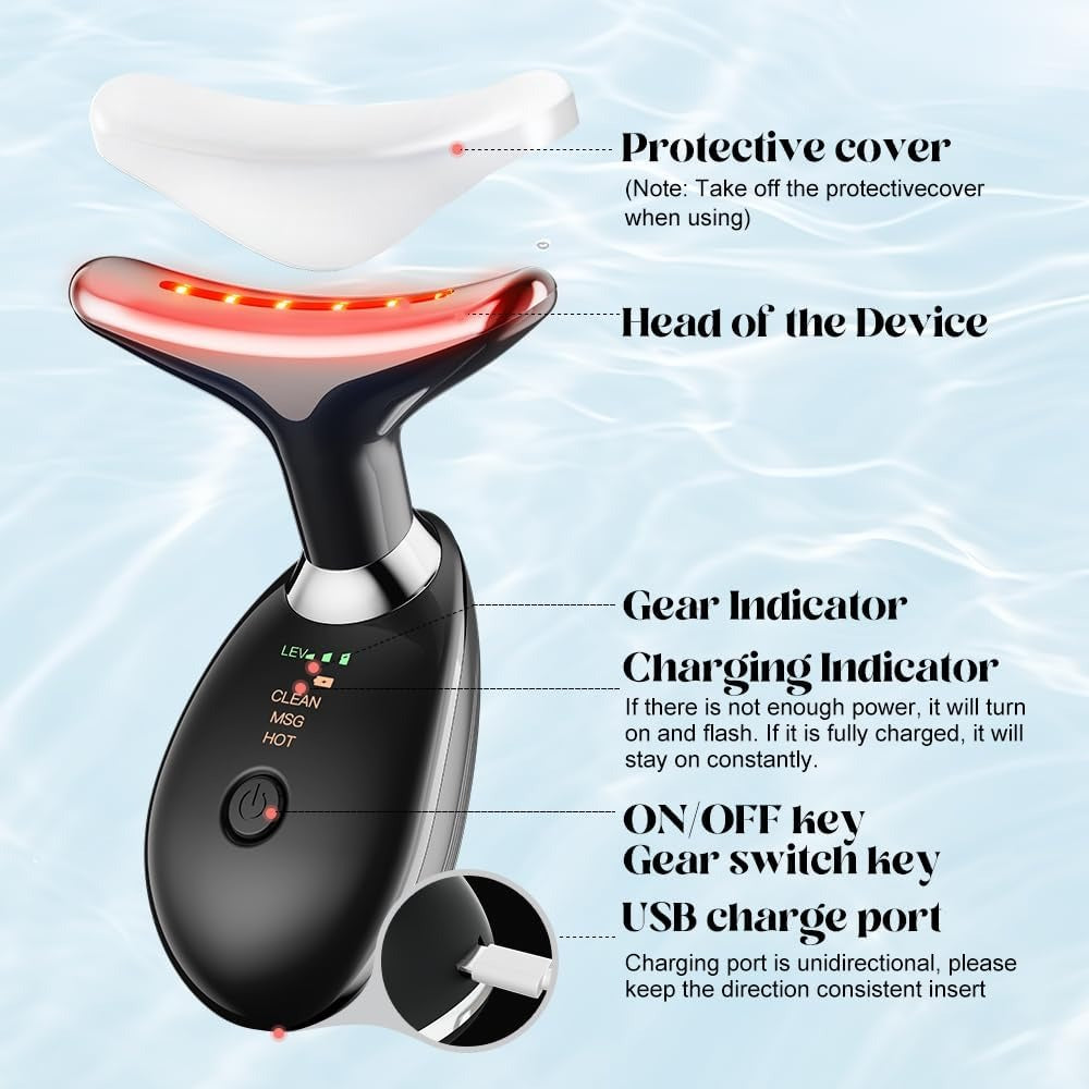 Face Lifting EMS Facial Massager With Red Light Therapy – Random Color