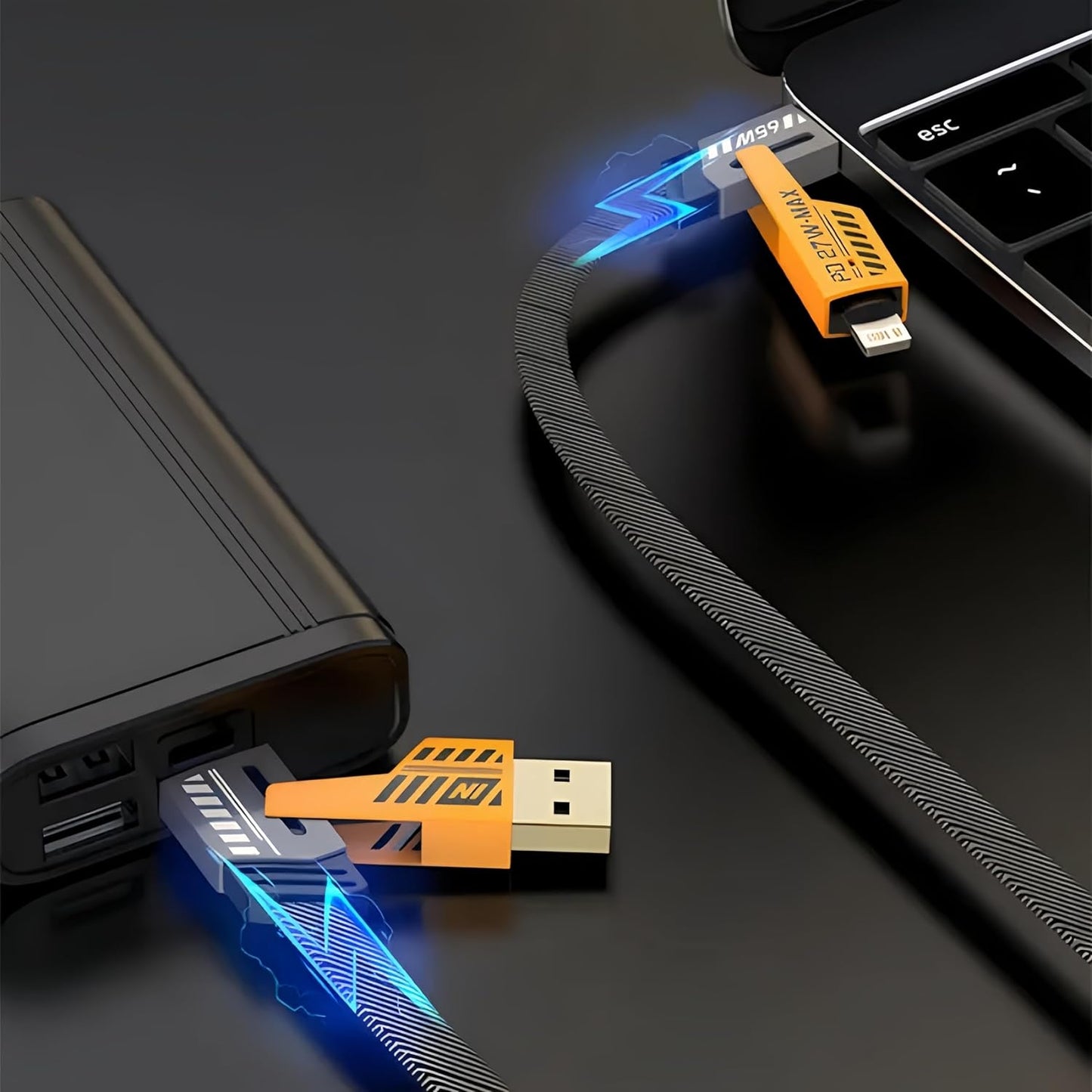 TurboCharge Pro 65W Fast Charging Cable | Gold-Plated | LED Indicator