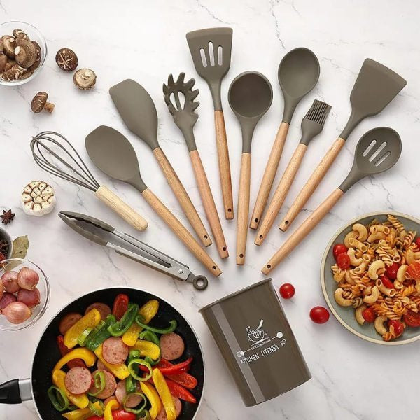 12 Pcs Silicone Cooking Utensils Kitchen Set
