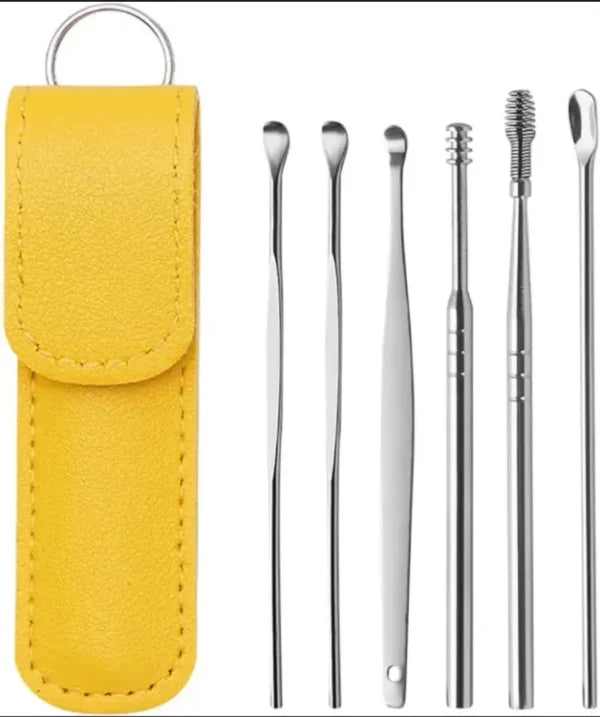 6 in 1 Stainless Steel Ear Cleaning Kit with Travel Case